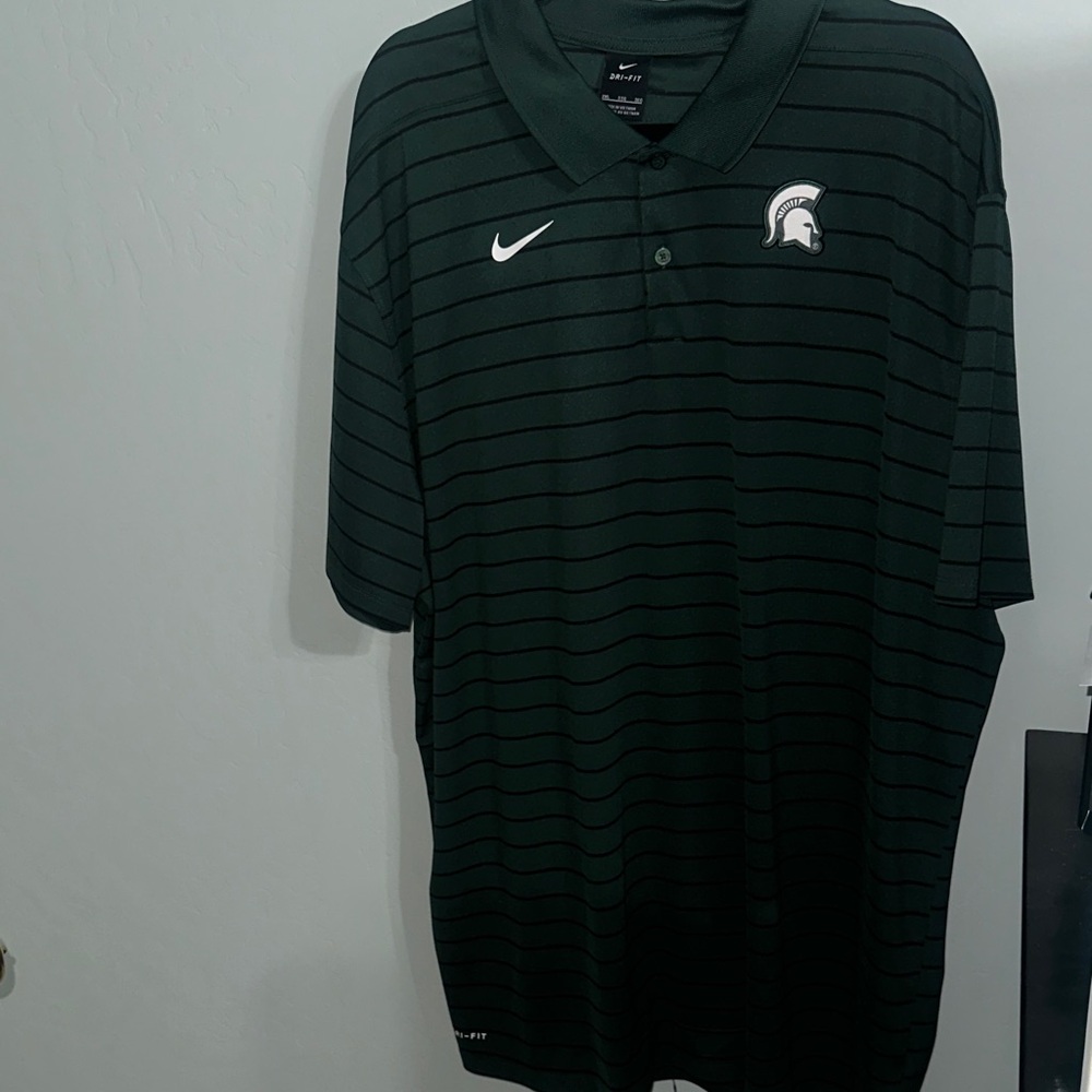 Nike Dri-Fit Michigan State Spartans Green Men’s 3XL Coaches Polo NWOT